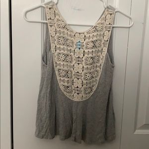 Francesca’s Laced Back Grey Tank Top